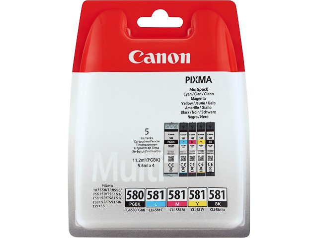 CANON ORIGINAL - Canon PGI-580 / CLI-581 Multipack de 5 cartouches originales